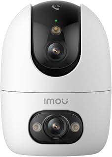 6MP Dual Security Camera for Home with Call Button, HD 2K Indoor Baby Monitor w/Color Night Vision/ 2 Way Audio/Human AI Detection Tracking, Dual Band Wi-Fi6 CCTV Pet Home Camera Works w/Alexa