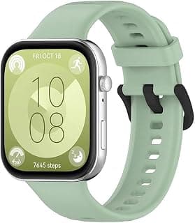 استراب متوافق مع هواوي Watch Fit 3 / Fit 4 Pro/Fit 4، استراب سيليكون ناعم قابل للتعديل ومقاوم للماء للرجال والنساء (أخضر نعناعي)