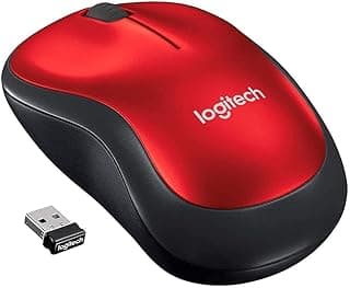 ماوس لاسلكي 2.4 جيجاهرتز مع مستقبل USB صغير يوفر مدة تشغيل بطارية تدوم 12 شهر وبتتبع بصري 1000 نقطة لكل بوصة متوافق الكمبيوتر/ماك/لاب توب - أحمر
