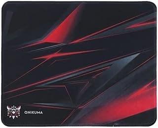 Onkuma MP002 Professional Gaming Mouse Pad with Anti Slip Rubber Base Large Precision Mouse Mat for FPS MOBA Esports Office PC Laptop Setups Red and Black