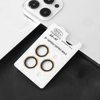 Lens Diamond Protector for With iPhone 12 Pro/12 Pro Max 9H Tempered Glass Camera Cover with Metal Ring, Scratch-Resistant, Decorative Camera Lens Protection - 3Pack (Desert Titanium)