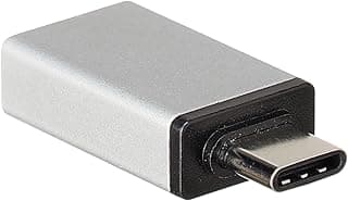 كابل محول Keendex kx2356 من OTG Type-C ذكر إلى USB 3.0 أنثى - فضي وأسود