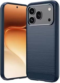 Carbon Fiber TPU Anti Fingerprint Antishock Case Compatible with Honor 600/Honor 600 Pro (Blue,600/600 Pro)