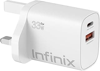 طقم شاحن انفنكس XC33EU+XDC53، أبيض، شحن سريع 33 وات، TPE، 3 امبير، نقل بيانات، طول 1000 مم