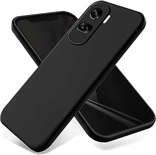 ( Honor 90 Lite 5G) جراب حماية خلفي من السيليكون السائل المقاوم للصدمات مبطن بالفرو الداخل وغطاء كامل للكاميرات متوافق مع هاتف هواوي هونر لايت شبكة الجيل الخامس 5G (اسود)