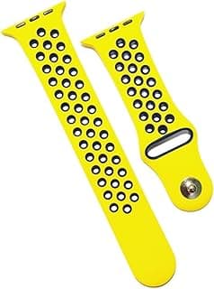 Sport Band Compatible with Apple Watch Band 42mm 44mm 45mm 46mm 49mm, Soft Silicone Replacement Strap for Apple Smart Watch (Series 4/5/6/7/8/9/10/11/Ultra) - Yellow Blue Unisex
