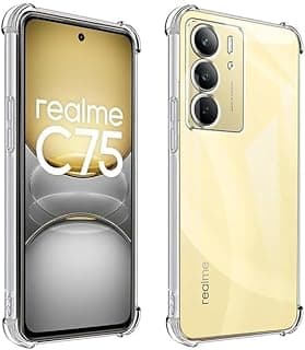 جراب شفاف لهاتف ريلمي C75 ريلمي C75X ريلمي 14X سيليكون TPU ناعم ممتص للصدمات مع زوايا معززة وحماية كاملة للكاميرا