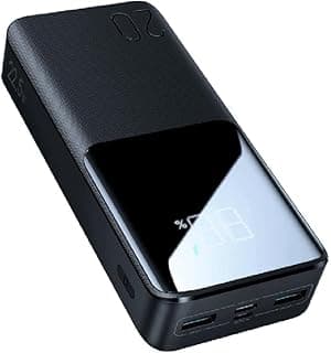 شاحن باور بانك JR-QP192 20000 مللي امبير في الساعة 22.5 وات للشحن السريع مع شاشة LCD من جوي رووم - أسود
