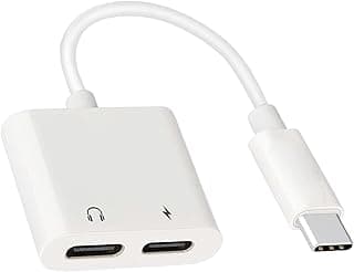 محول USB نوع سي إلى منفذ سماعة وشحن usb c ، مقبس صوت 2 × 1 نوع سي إلى سي وشحن سريع