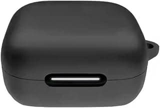 جراب حماية سيليكون ناعم مضاد للصدمات لسماعات Anker Soundcore R50i NC/Anker P30i اللاسلكية مع ميدالية، ليد أمامي ظاهر - أسود