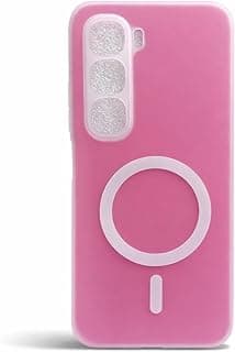جراب هاتف مطفي لجهاز INFINIX HOT 50 PRO PLUS مع حماية للكاميرا، غطاء نحيف مقاوم للصدمات، حلقة مغناطيسية ديكورية (لا يدعم الشحن اللاسلكي) (وردي)