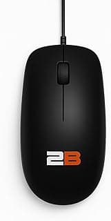 2B MO17B Optical Mouse, USB 2.0 Wired, 1000 DPI, 1.2m Cable, Black