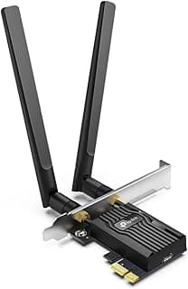 TP - لينك بطاقة واي فاي 6 بمنفذ PCIe AX3000، ارتشر TX55E، محول بطاقة واي فاي بلوتوث 5.3 ثنائي النطاق مع هوائيين متعدد الاتجاهات، انتل واي فاي 6، مثالي للالعاب