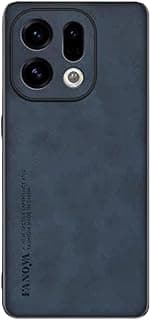 جراب جلد ناعم مضاد للبصمات ومضاد للصدمات مع جوانب ناعمة وظهر صلب متوافق مع Oppo Find X9 Pro (أزرق، Find X9 Pro)