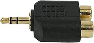 محول صوت ذكر ستيريو إلى 2 أنثى RCA (ذهبي، 3.5mm)