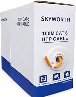 كابل شبكة CAT 6 UTP، طول 100 متر، سرعة عالية، كابل ايثرنت