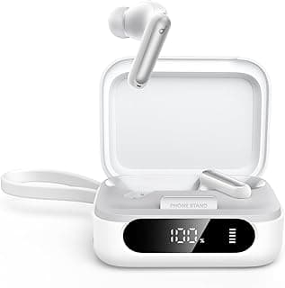 سماعات أذن P41i من انكر بخاصية إلغاء الضوضاء بدون شاحن (كابل مدمج USB من النوع سي)، وقت تشغيل 192 ساعة، صوت غامر، 6 ميكروفونات مكالمات ذكاء اصطناعي، سماعات لاسلكية IPX5، بلوتوث 5.3 من ساوند كور، أبيض