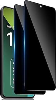 اسكرينة حماية زجاج مقوى للخصوصية (برايفسي) لهاتف شاومي Redmi Note 13 Pro 4G/5G، قطعتان، مضادة للتجسس وبصمات الأصابع والخدش، صلابة 9H - أسود