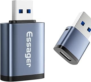 محول او تي جي من النوع سي أنثى إلى USB نوع ايه 3.0 ذكر (3 أمبير، 5 جيجابت في الثانية) بنقل عالي السرعة وهيكل معدني مدمج لأجهزة اللاب توب وذاكرة الفلاش والموبايلات الذكية