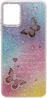 Back Cover Compatible With Samsung A07 / A06, Sparkling Glitter Case Hard Back With Soft Silicone Edges - Pink & Yellow