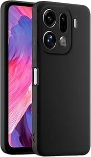 جراب موبايل ملون من السيليكون متوافق مع اوبو فايند X9 برو (6.75 بوصة) - اسود