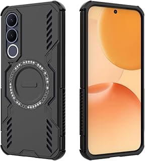 جراب متوافق مع Vivo V70 FE 5G ، - غطاء حماية مصقول مقاوم للصدمات مع حماية فائقة للكاميرا - غطاء واقي مضاد للخدش شديد التحمل و مقاوم للانزلاق - غطاء فائق الجودة من Graby Shop - اسود