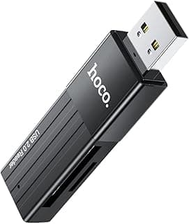 Hoco HB20 - Mindful 2-in-1 USB2.0 Card Reader, Support TF/SD Card, Compatible With Windows And Mac OS - Black