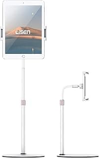 حامل تابلت، حامل iPad قابل للتعديل للمكتب، حامل LISEN للـ iPad متوافق مع الجرابات السميكة (4.7-13 بوصة) للتابلت والموبايلات