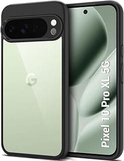 جراب لـ Google Pixel 10 Pro XL، جراب شفاف كريستالي [لا يصفر] [حماية من السقوط بمعايير عسكرية] جراب مقاوم للصدمات غطاء شفاف نحيف لـ Google Pixel 10 Pro XL 5g (إطار أسود)
