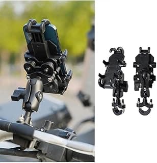 GQ Motorcycle Phone Holder Shock Absorber,4.7-7.1 inch Mobile Phone Shockproof Holder Module Adjustable at Any Angle for Motorcycle Scooter ATV bike Cell Phone Bracket