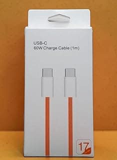 60W Braided USB C to USB C Cable, Fast Power Delivery Charging Cord, Compatible with Galaxy, iPhone 15/15 Pro/15 Plus/15 Pro Max, iPad Mini/Pro, MacBook Pro/Air, Orange