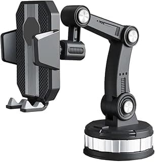 Km Technology CH-101 Car Phone Mount, Suction Cup Phone Holder, Universal Dashboard/Windshield/Window Phone Holder One Button Pop-up Strong Suction