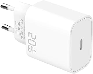 شاحن GP-C38 سريع جان 20 وات مع كابل USB نوع سي إلى USB نوع سي من جي-باور، متوافق مع سلسلة آيفون 17/16/15، اي باد برو، ماك بوك، اير بودز برو، بيكسل، نينتندو سويتش، سامسونج جالاكسي، أبيض
