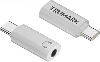 وصلة صوتية AUX 3.5 ملم إلى USB نوع C، محول من نوع C للاستماع بالسماعات وتشغيل الصوت وتسجيل الأصوات، أبيض
