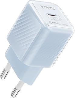 دبليو اي دبليو يو شاحن سريع 20 واط، محول USB نوع سي بي دي بمقبس 3 دبابيس - شحن سريع صغير للغاية لاجهزة ايفون واندرويد، ازرق | ضمان لمدة 18 شهر Wi-U013