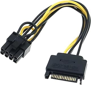 كابل محول طاقة كرت شاشة SATA 15-Pin إلى PCIe 6+2 Pin