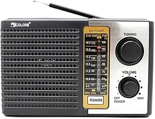 راديو جولون محمول قابل لإعادة الشحن ومشغل USB/TF MP3 - متعدد النطاقات (FM/AM/SW)، مناسب للسفر مع سماعة قوية (RX-F10UR)