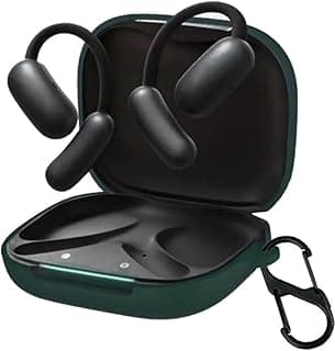 جراب سيليكون لسماعة Anker Soundcore AeroFit 2، غطاء حماية مع مشبك (أخضر)