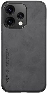 جراب هاتف متوافق مع OPPO Reno 15 5G ملمس جلدي مغناطيسي فاخر من جلد PU، غطاء خلفي ناعم ونحيف (أسود)
