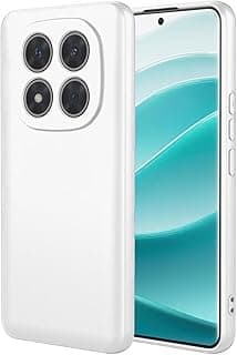 جراب سيليكون متوافق مع Redmi Note 15 ناعم ومضاد للصدمات ببطانة قماشية (أبيض)