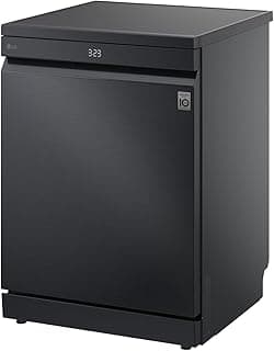 LG - غسالة الصحون، 14 اعداد، ترو ستيم، اسود غير لامع، شاشة LED، محرك محرك عاكس مباشر