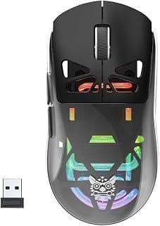 ONKUMA CW930 Tri-Mode RGB Gaming Mouse – 10,000 DPI Optical Sensor, Bluetooth 5.3, 2.4GHz Wireless & USB-C Wired, 71g Lightweight Honeycomb Gaming Mouse with 500mAh Rechargeable Battery (Black)