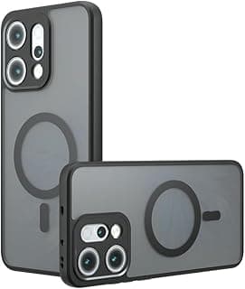 for OPPO Reno14 Pro 5G Magnetic Phone Case, [Compatible with M-ag/Safe ] Translucent Matte Black Shockproof TPU bezel +PC back case phone Cover