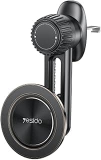 C168 Magnetic Car Phone Holder for Air Vent, Zinc Alloy Mount with 360° Rotation, Star Ring Design Universal Magnet Stand for iPhone, Samsung & Smartphones