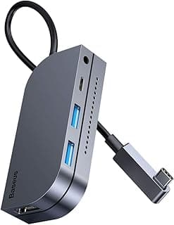 محول موزع من النوع سي متعدد الاستخدامات رقم 7 بيند انجل ابجريد، من باسيوس، رمادي، usb3.0، hdmi