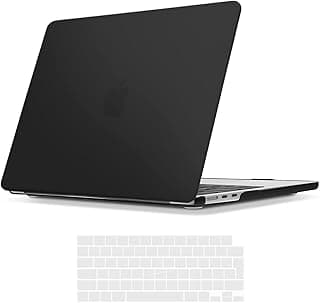 TECOOL Case Compatible with MacBook Air M4 M3 M2 13.6 Inch 2022 2024 2025 (A3240 A3113 A2681), Ultra Thin Protective Case with Keyboard Protector (EU Layout), Black