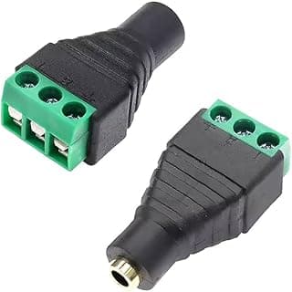قطعة واحدة مقبس صوت 3 Pin أنثى - وصلة إصلاح منفذ صوت 3.5mm ستيريو 3Pole - محول كابل طرفي ببرغي لاستبدال سماعات الرأس