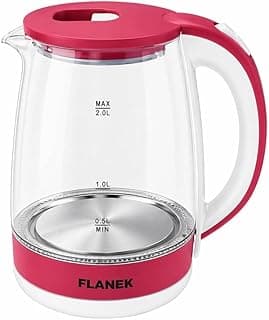 Flanek Electric Glass Kettle 1500W Fast Boil LED Light Model 2.0L - Red - A1-366