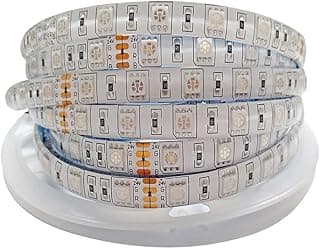 شريط اضاءة LED RGB موديل WS2811 قابل للبرمجة ومقاوم للماء IP65، كثافة 60LED/م، 12 فولت، 5 متر (غير مقاوم للماء)