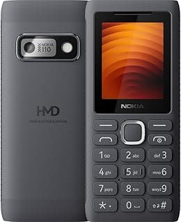 110 Power Keypad Phone |Dual SIM, Camera, Long Lasting Battery, Durable Design, Phone Talker, Wireless FM Radio, MP3 Player, MicroSD, 1-Year Replacement Guarantee | Grey